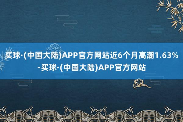 买球·(中国大陆)APP官方网站近6个月高潮1.63%-买球·(中国大陆)APP官方网站