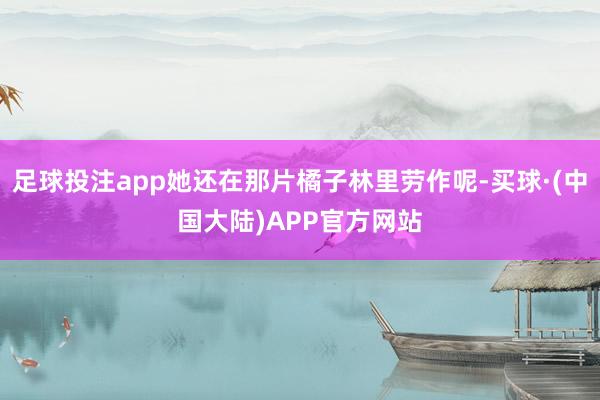 足球投注app她还在那片橘子林里劳作呢-买球·(中国大陆)APP官方网站