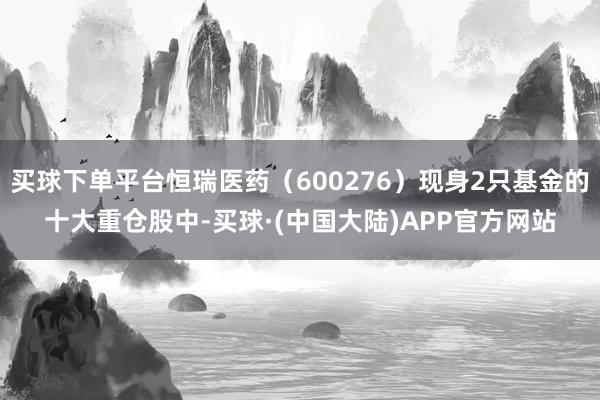 买球下单平台恒瑞医药（600276）现身2只基金的十大重仓股中-买球·(中国大陆)APP官方网站